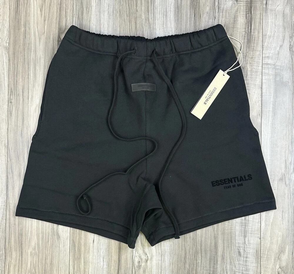 Fear of God Essentials Sweatshort SS22 Stretch Limo Black Mens Size Large NEW